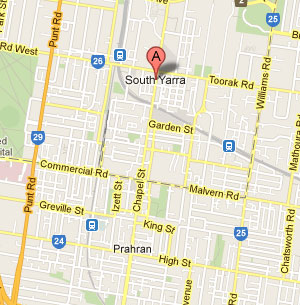 South Yarra Map